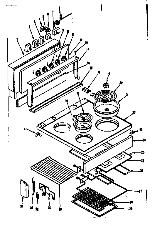 Kenmore 1199236700 top section diagram