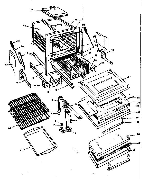 Kenmore 1553546740 oven and broiler parts list diagram