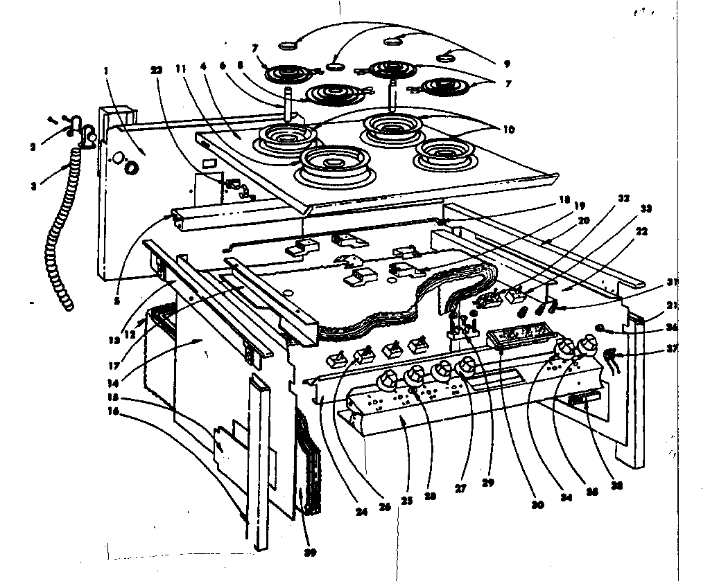 Kenmore 1554546701 top section and outer body parts diagram