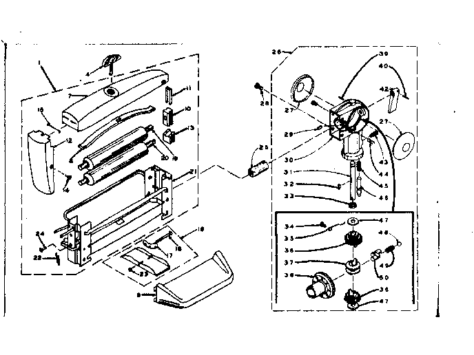 Kenmore 1106701110 wringer and gear case diagram