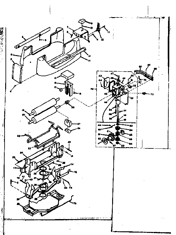 Kenmore 1106702700 wringer and gear case diagram
