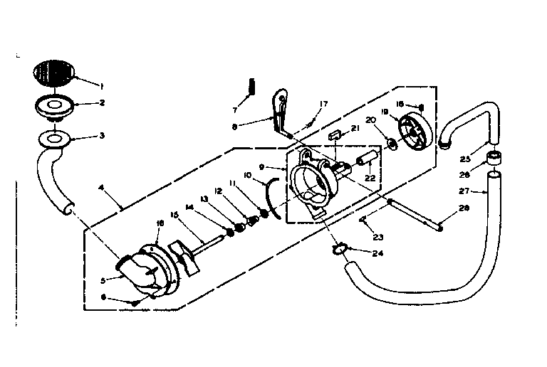 Kenmore 1106702700 pump and pump parts diagram