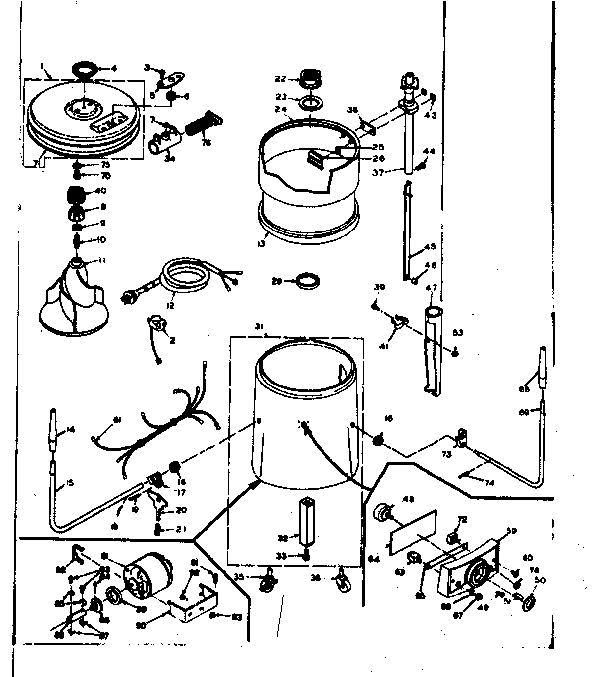 Kenmore 1106702701 machine sub-assembly diagram