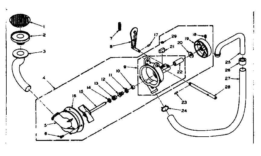 Kenmore 1106702701 pump and pump parts diagram