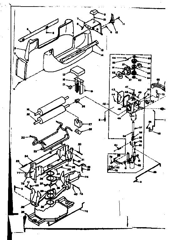 Kenmore 1106702900 wringer and gear case diagram