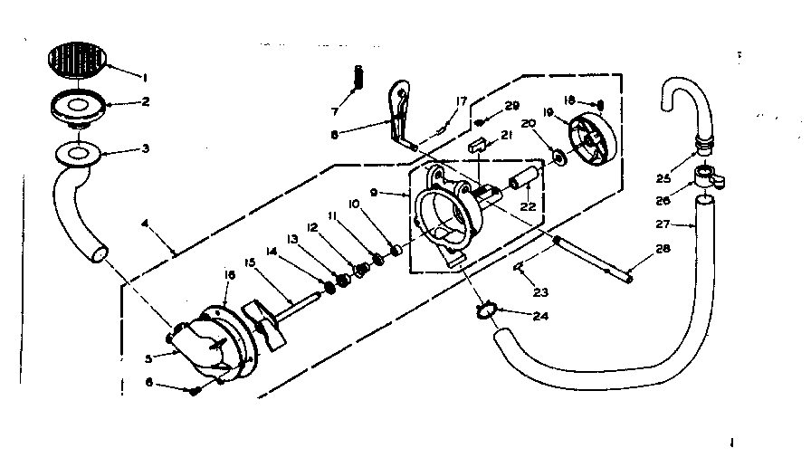 Kenmore 1106702910 pump assembly and pump parts diagram