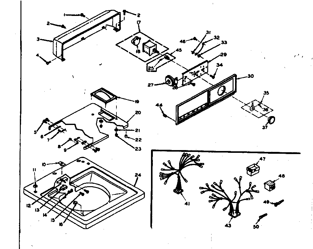 Kenmore 1106703101 top and console assembly diagram