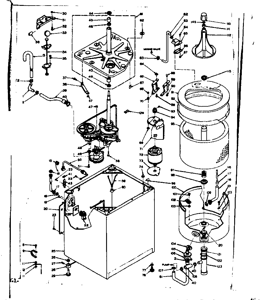 Kenmore 1106703102 machine sub-assembly diagram