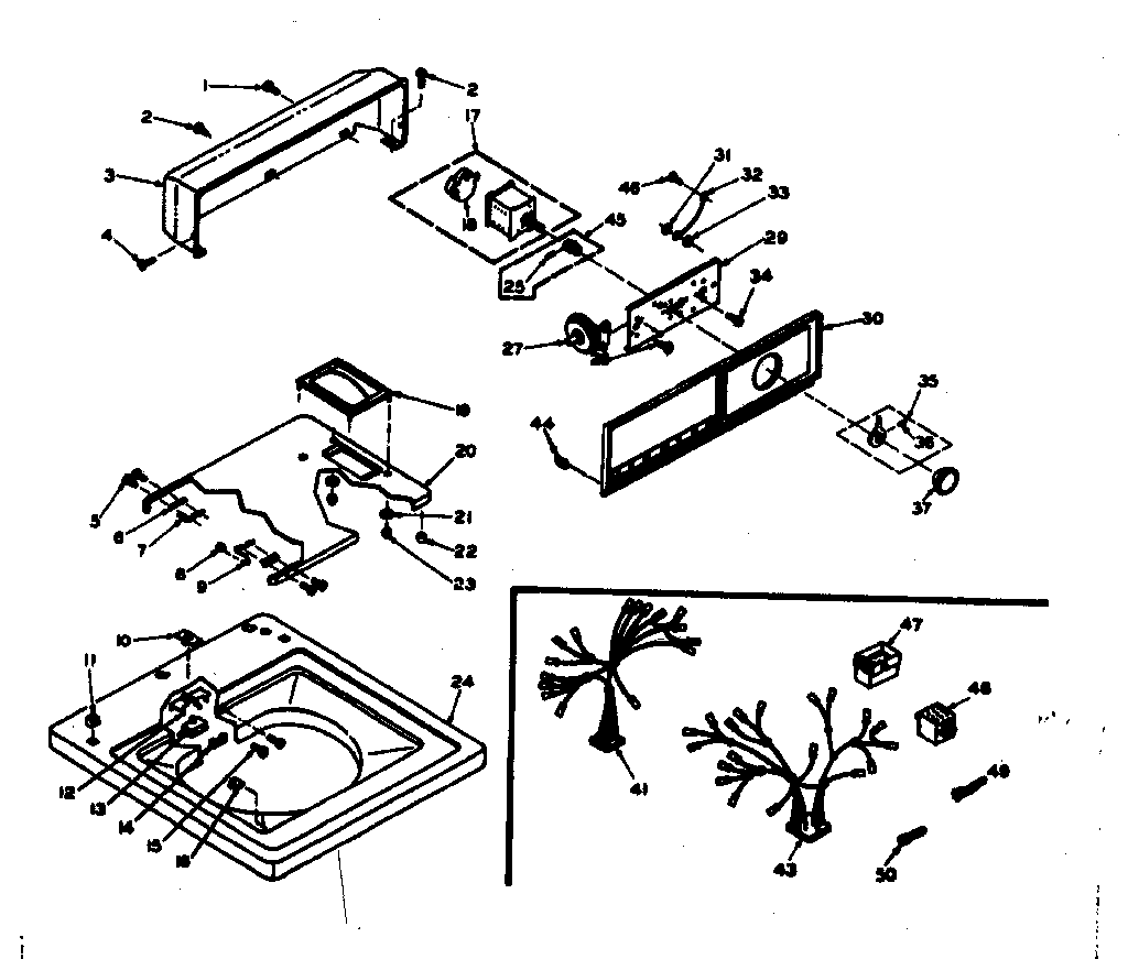 Kenmore 1106703102 top and console assembly diagram