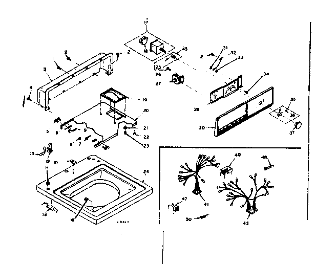 Kenmore 1106703402 top and console assembly diagram