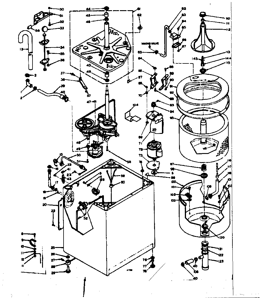 Kenmore 1106704000 machine sub-assembly diagram