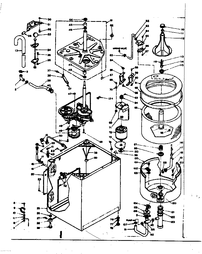Kenmore 1106704100 machine sub-assembly diagram