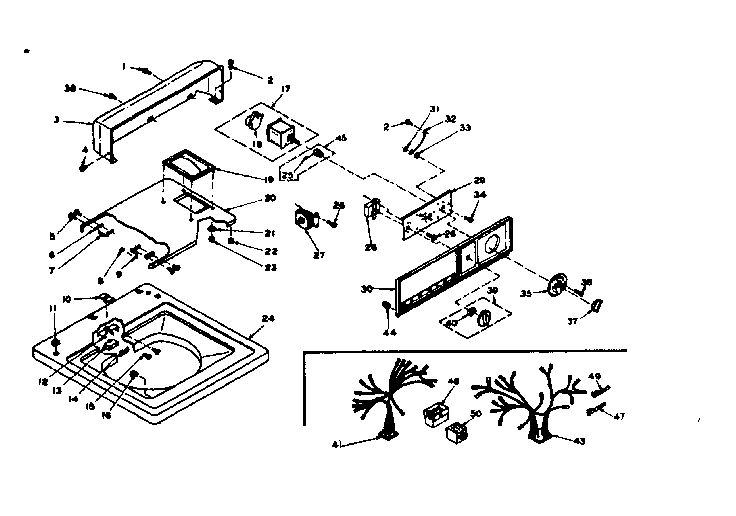 Kenmore 1106704100 top and console assembly diagram