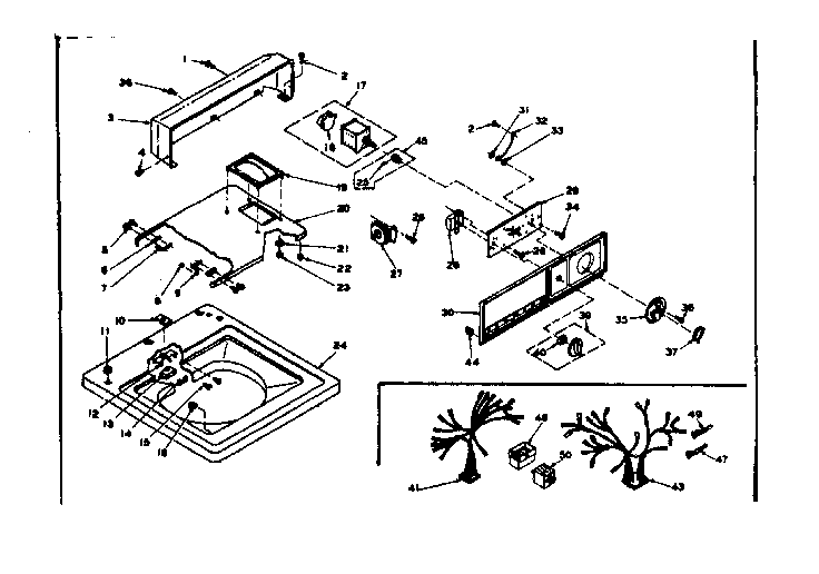 Kenmore 1106704110 top and console assembly diagram