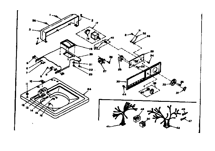 Kenmore 1106704161 top and console diagram