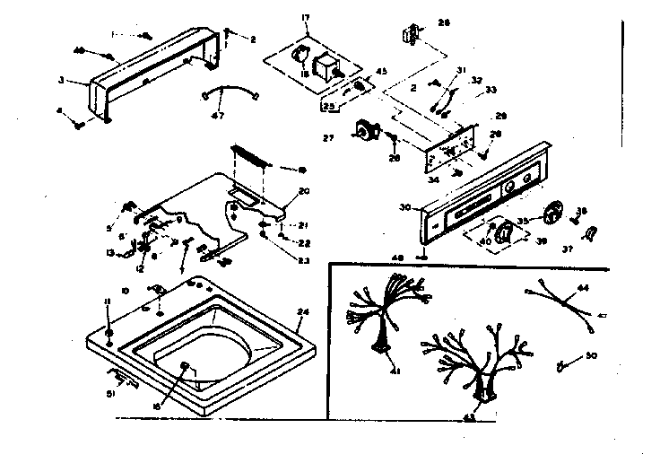 Kenmore 1106704551 top and console assembly diagram