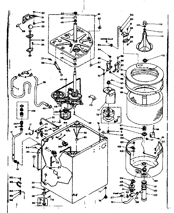 Kenmore 1106733106 machine sub-assembly diagram