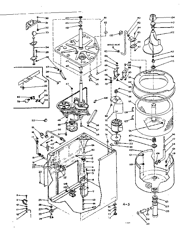 Kenmore 1106205852 machine sub-assembly diagram