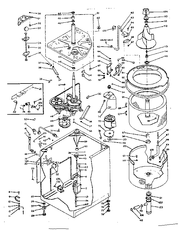 Kenmore 1106204806 machine sub-assembly diagram