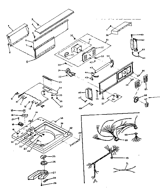 Kenmore 1106204806 top and console assembly diagram