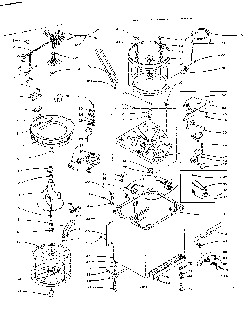 Kenmore 1106104810 machine sub-assembly diagram