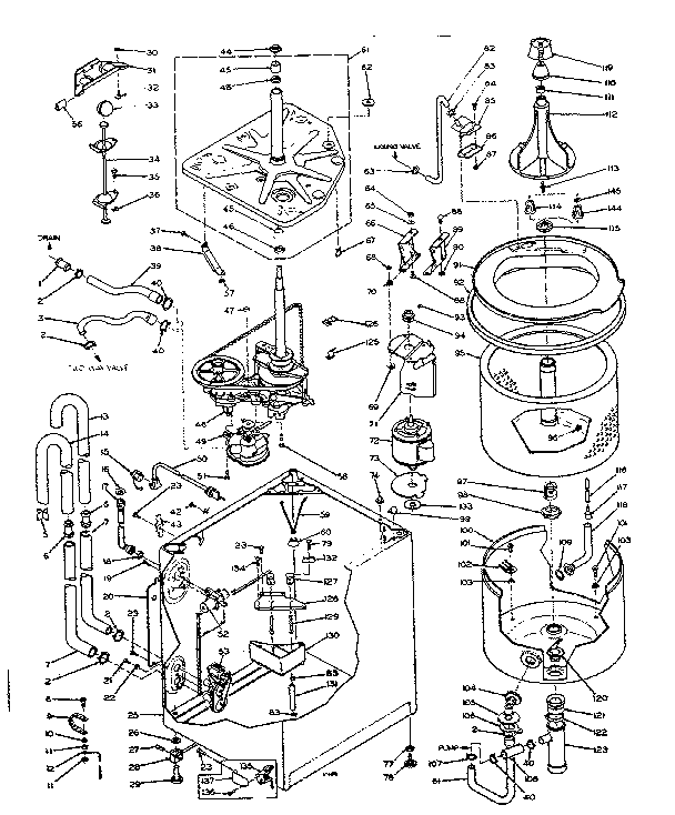 Kenmore 1106205306 machine sub-assembly diagram