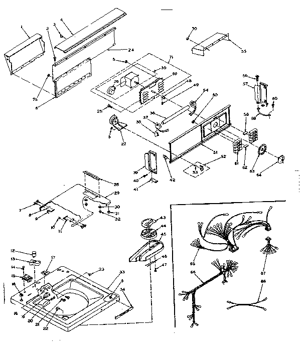 Kenmore 1106205850 top and console assembly diagram