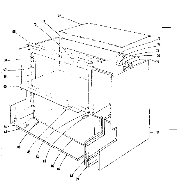 Kenmore 1019026540 main structure section diagram