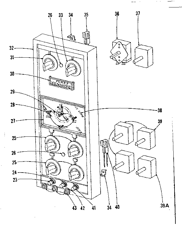 Kenmore 1019026641 control panel section diagram