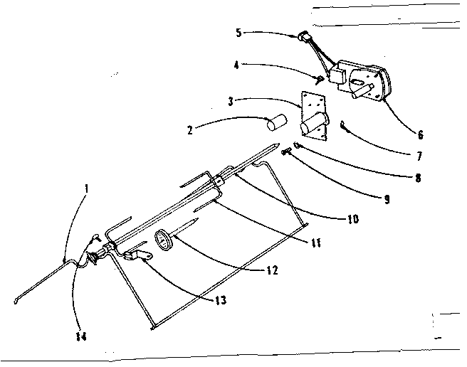 Kenmore 1019026641 accessory - rotisserie diagram