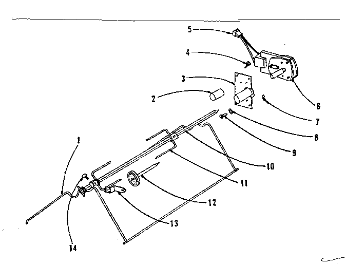 Kenmore 1019036500 accessory - rotisserie diagram