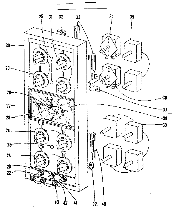 Kenmore 1019036501 control panel section diagram