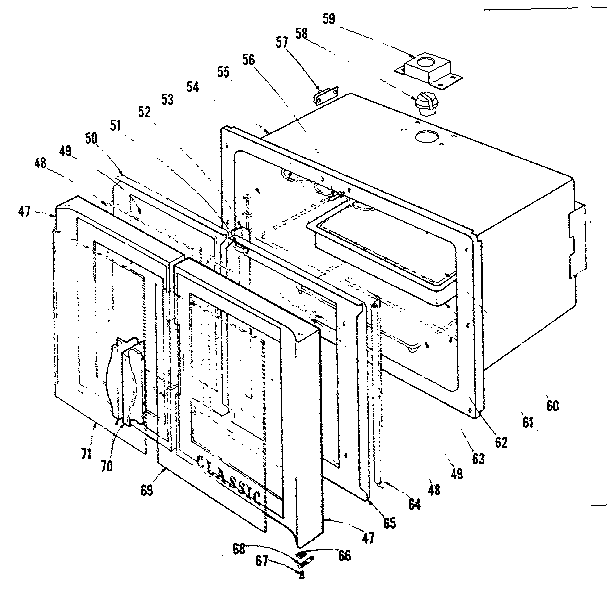 Kenmore 1019126441 oven section diagram