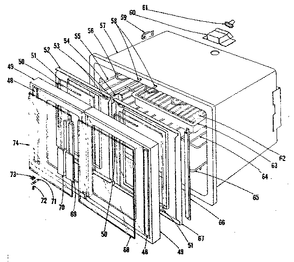 Kenmore 1019126500 oven section diagram