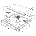 Kenmore 1019126641 cook top section diagram