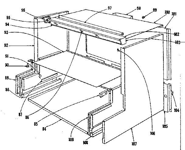 Kenmore 1019126641 main structure section diagram