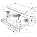 Kenmore 1019136450 cook top section diagram