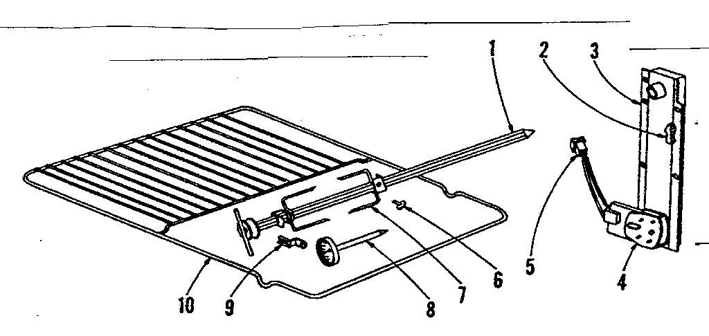 Kenmore 1019136450 accessory - rotisserie diagram