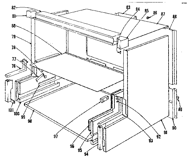 Kenmore 1019136450 main structure section diagram