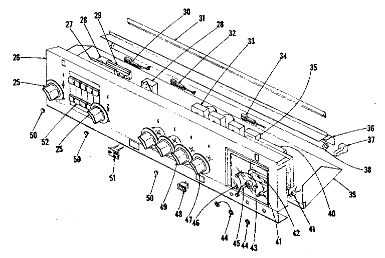 Kenmore 1019136550 control panel section diagram