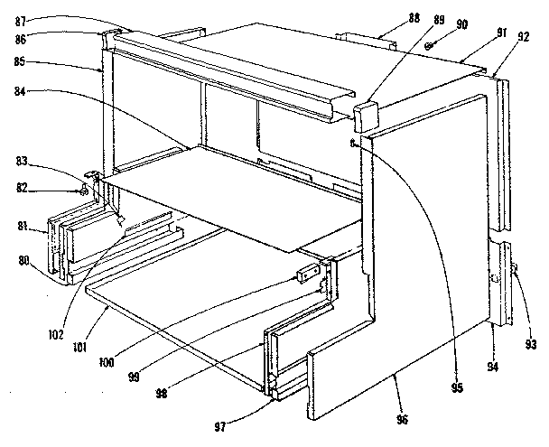 Kenmore 1019136550 main structure section diagram