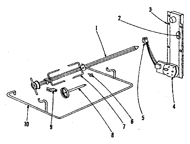 Kenmore 1019136550 accessory - rotisserie diagram