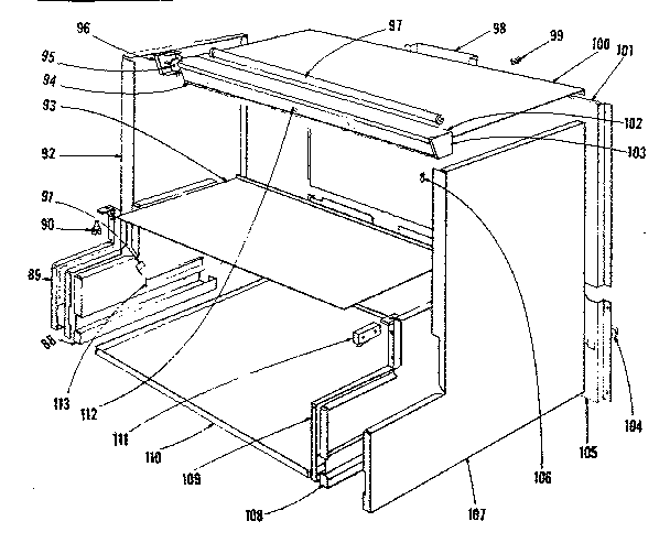 Kenmore 1019136660 main structure section diagram