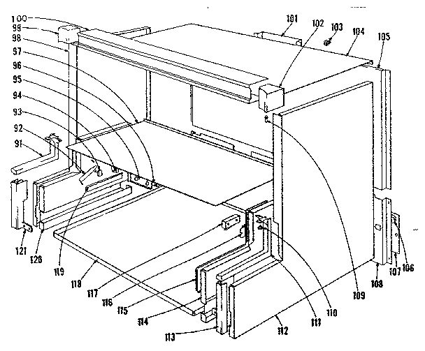 Kenmore 1019166441 main structure section diagram
