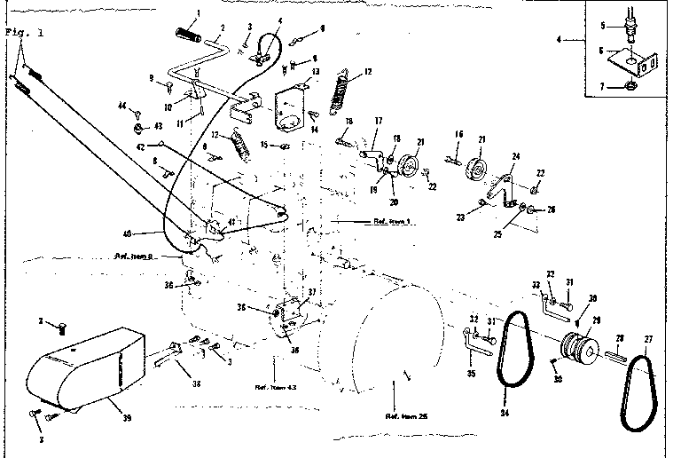 Craftsman 5361-1700 pulley and springs diagram