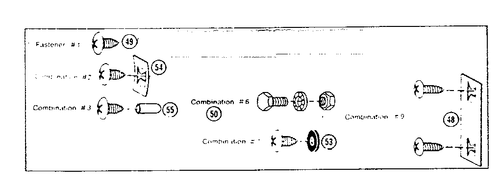 Sears 69660422 fastener combinations diagram
