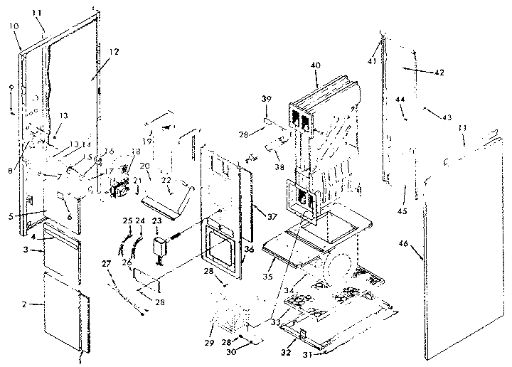 Kenmore FXB43-150D-2 cabinet diagram
