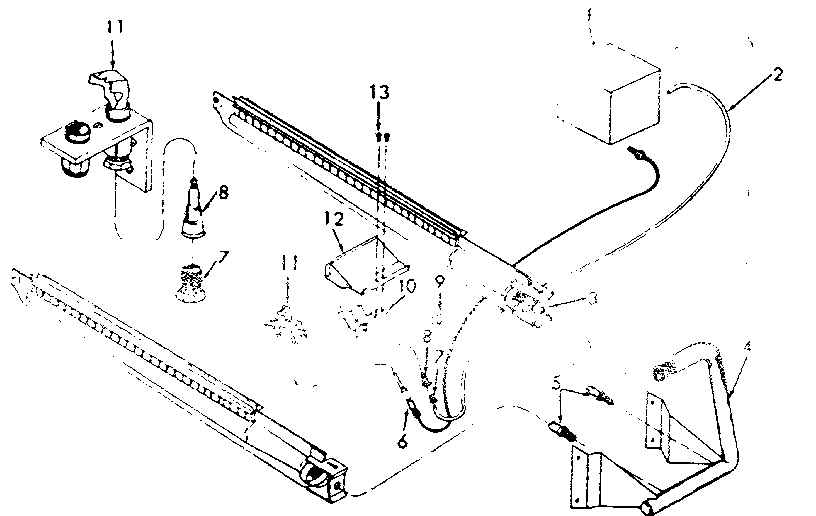 Kenmore FXB43-150D-2 gas burners and manifold diagram