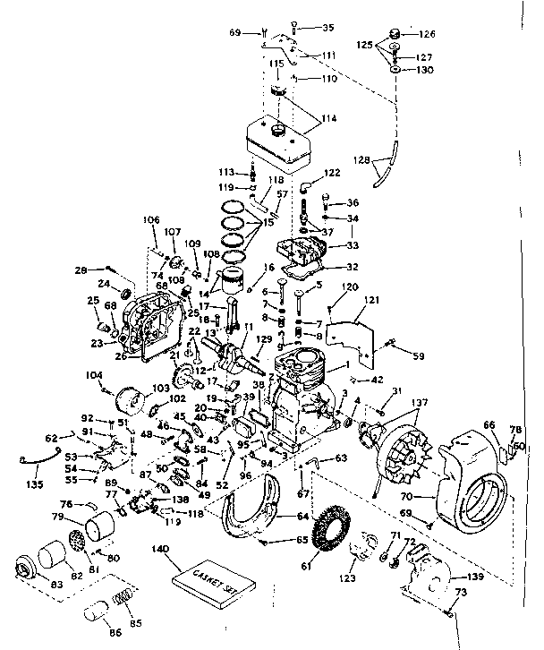 Craftsman 53681960 basic engine diagram