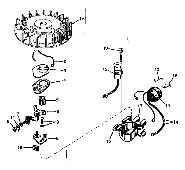 Craftsman 53681960 magneto no. 610690a diagram